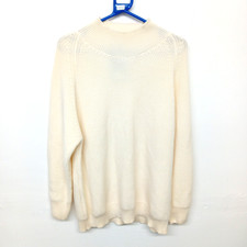 JAEGER MENS JUMPER IVORY SIZE XL 100% MERINO WOOL Knitted design Sweater