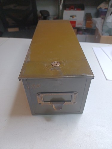 Vintage metal box filing index - vintage,