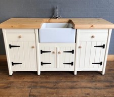Quality Handmade Free Standing Belfast Sink Unit With Cupboard And Drawers