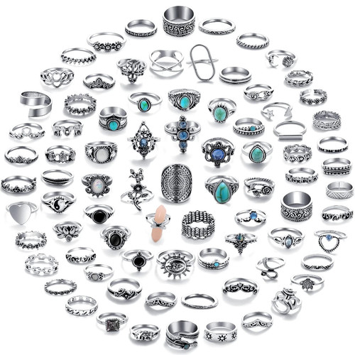 Vintage silver knuckle rings - silver,