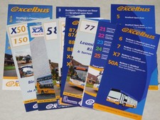 LOT OF 15 x JOHNSONS EXCELBUS BUS TIMETABLES ALL DIFFERENT