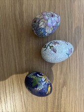 3x cloisonne Eggs 