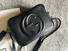 Authentic Gucci Disco Crossbody Bag Black Leather