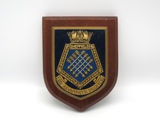 Vintage HMS Sheffield Royal Navy Wall Plaque - WW2 Light Cruiser