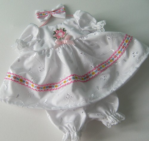 White anglaise pink dress - &,