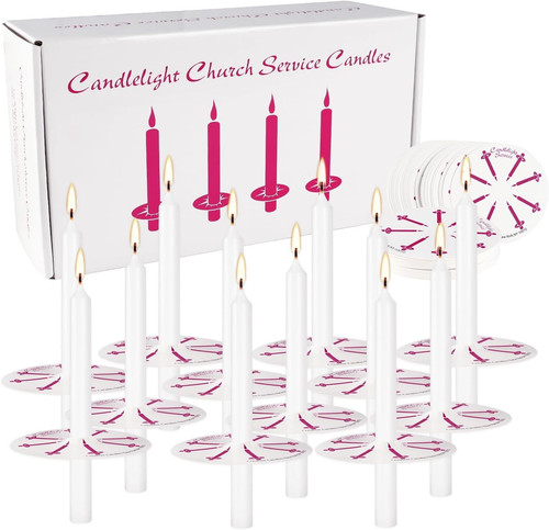 100 white church chime taper - 100,