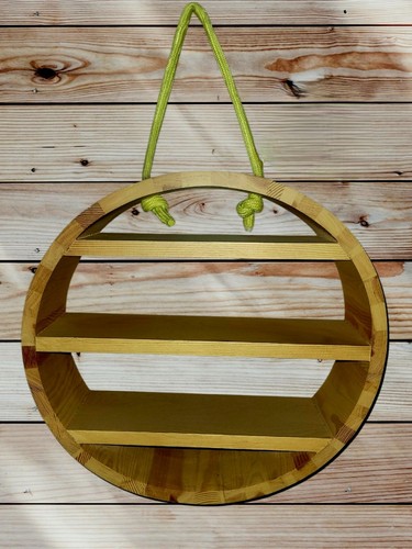 Natural wood round hanging - wood,