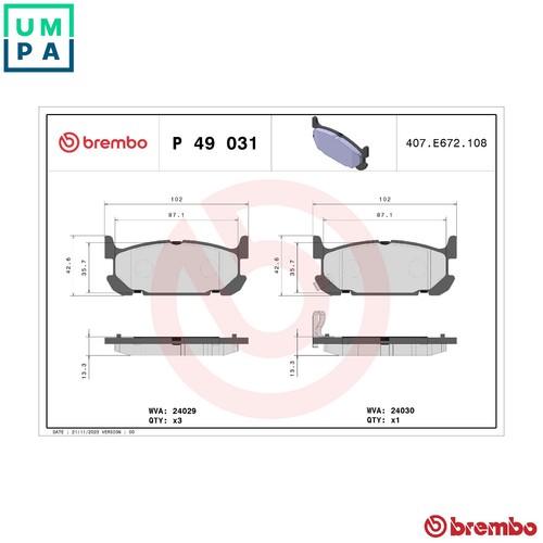 Brake pad set - pad,