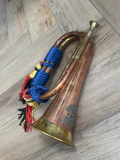 ORIGINAL VINTAGE MILITARY COPPER BRASS BUGLE / HORN - THE BUFFS - R&G LONDON