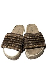 Boohoo brown Raffia beach Sliders Size 6 39