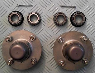 Pair trailer hubs 4 stud - of,