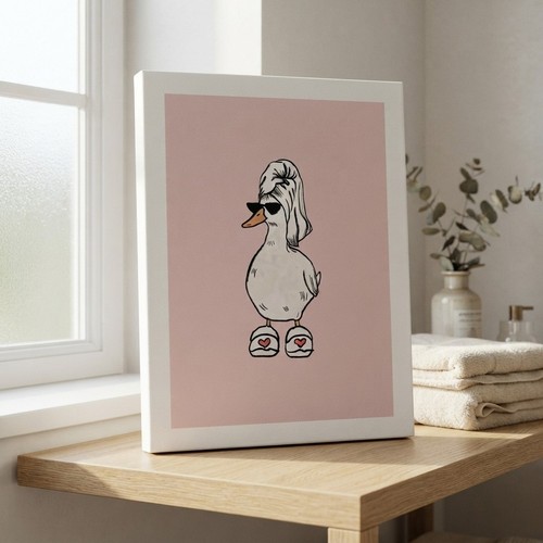 Funny framed duck - duck, art