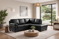 Black  Genuine Leather Corner