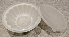 Vintage White Tupperware Jelly Blancmange Mould Ring With Lid