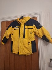 Boys Columbia Winter Jacket Coat Black Amd Yellow 7-8 Years