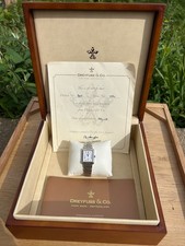 Dreyfuss & Co Swiss Handmade Watch – Rectangular Case, Roman Numerals, Blue Hand