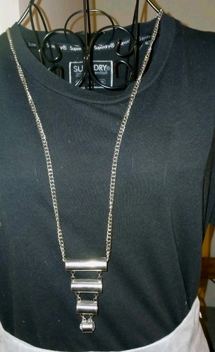 Silver long statement necklace - silver,