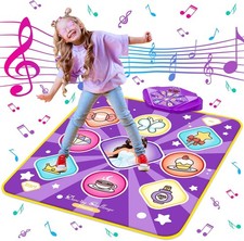 FHNSEL Dance Mat for Girls,Light Up Dance Pad,Kids Musical Dance Play Mat with