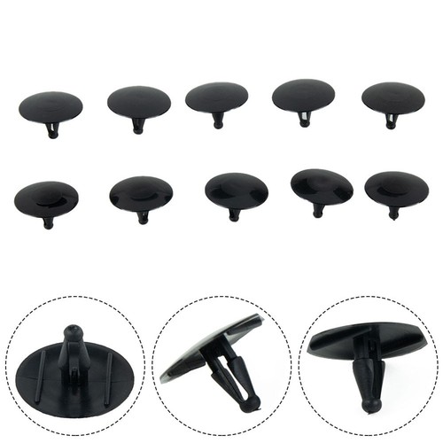 10pcs black plastic fasteners - black,