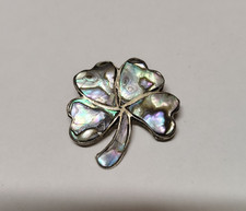 Silver brooch shamrock clover - silver,