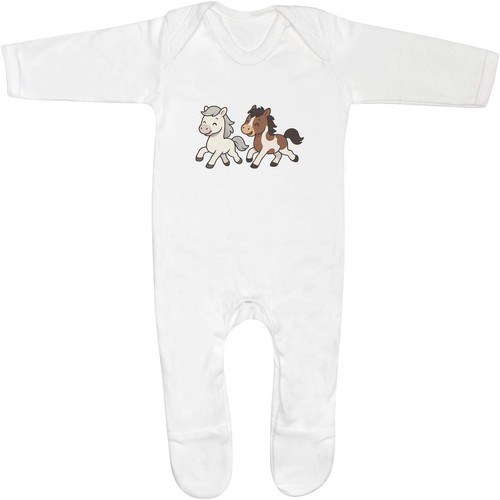 Running horses baby romper - horses',