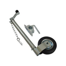 Heavy Duty Jockey Wheel & Clamp 48MM (Ribbed Metal Wind Handle Caravan Trailer)
