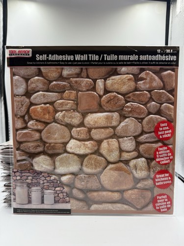 Peel stick wall tile - wall, brown