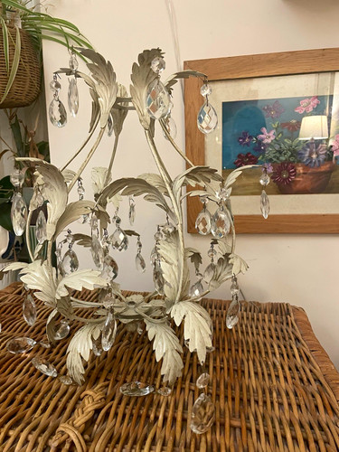 White distressed metal leaf - white,