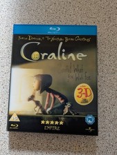 Coraline (3D Blu-Ray) + 3x 3D Glasses & Lenticular Slipcover-Includes 2D Version