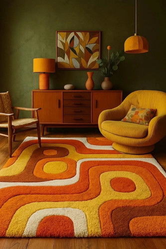 Retro mid century shag rug - mid,