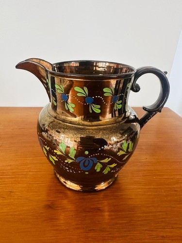 Antique copper lustre ware - antique,