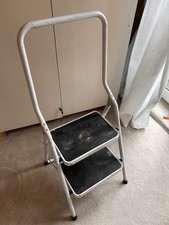 Foldable 2 Step Ladder Stepladder Non Slip Tread Safety Steel Step