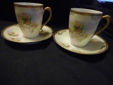 Antique Set 2 Demitasse Cups