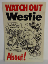 Highland Terrier Sign Vintage Watch Out Scottie Scotland Theme Art Dogs