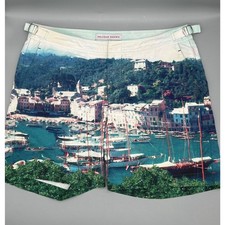 Orlebar Brown Boat Sea Print Swim Shorts Mens 32 (33) Wham Holiday Bulldog