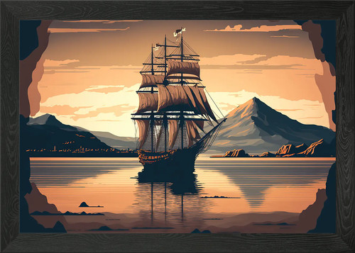 Beautiful sailing ship framed - beautiful,