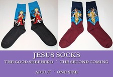 JESUS SOCKS Good Shepherd Second Coming CHRISTIAN FAITH 1 size Adult Easter Xmas