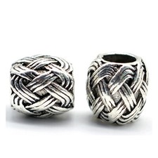 5 Retro Silver Alloy Beard Beads Viking Charm Spacer Bead Bracele Necklace Craft