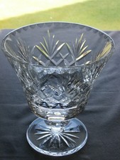Collectable Irish  Cavan Crystal  7"  Footed Peach Bowl   - Ex Cond - Stamped