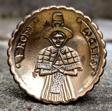 Vtg 1961 Wales Welsh Brass Trinket Dish Trinkets Jewellery Traditional Souvenir