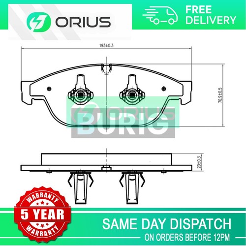 Brake pads set front orius - pads,