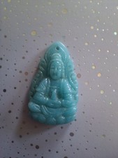 pendant.blue glass buddha