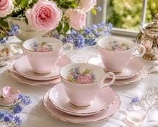 Vintage Pink Bone China Tea