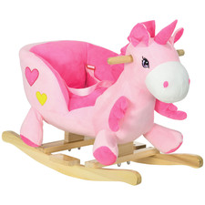 Plush Ride On Unicorn Rocking Horse With 32 Songs Pink 18 to 36 Months