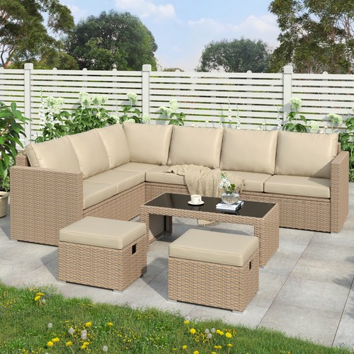 Rattan garden furniture set - furniture, 8
