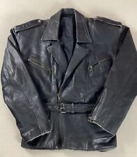 Vintage Leather Biker Jacket Motorcycle Jacket Black Size XL