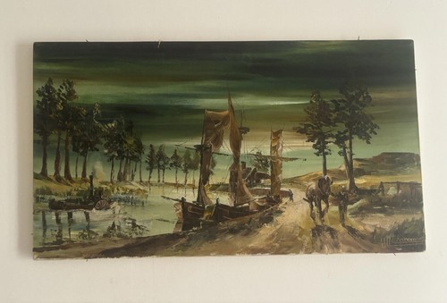 Antique oil painting signed - oil,