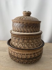 Studio Pottery Lidded Pots Set