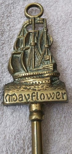 Vintage brass mayflower ship - brass,