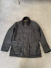 Barbour Ashby Men's Navy Blue Waxed Country Rain Jacket UK Small